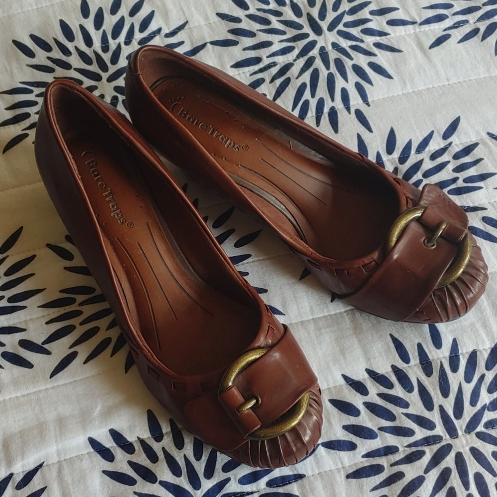 leather wedge shoes